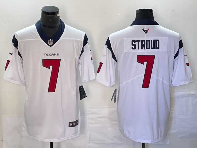 Men Houston Texans #7 Stroud White 2023 Nike Vapor Limited NFL Jersey style 1